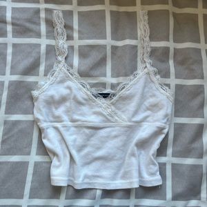 brandy melville lace white tank top cami